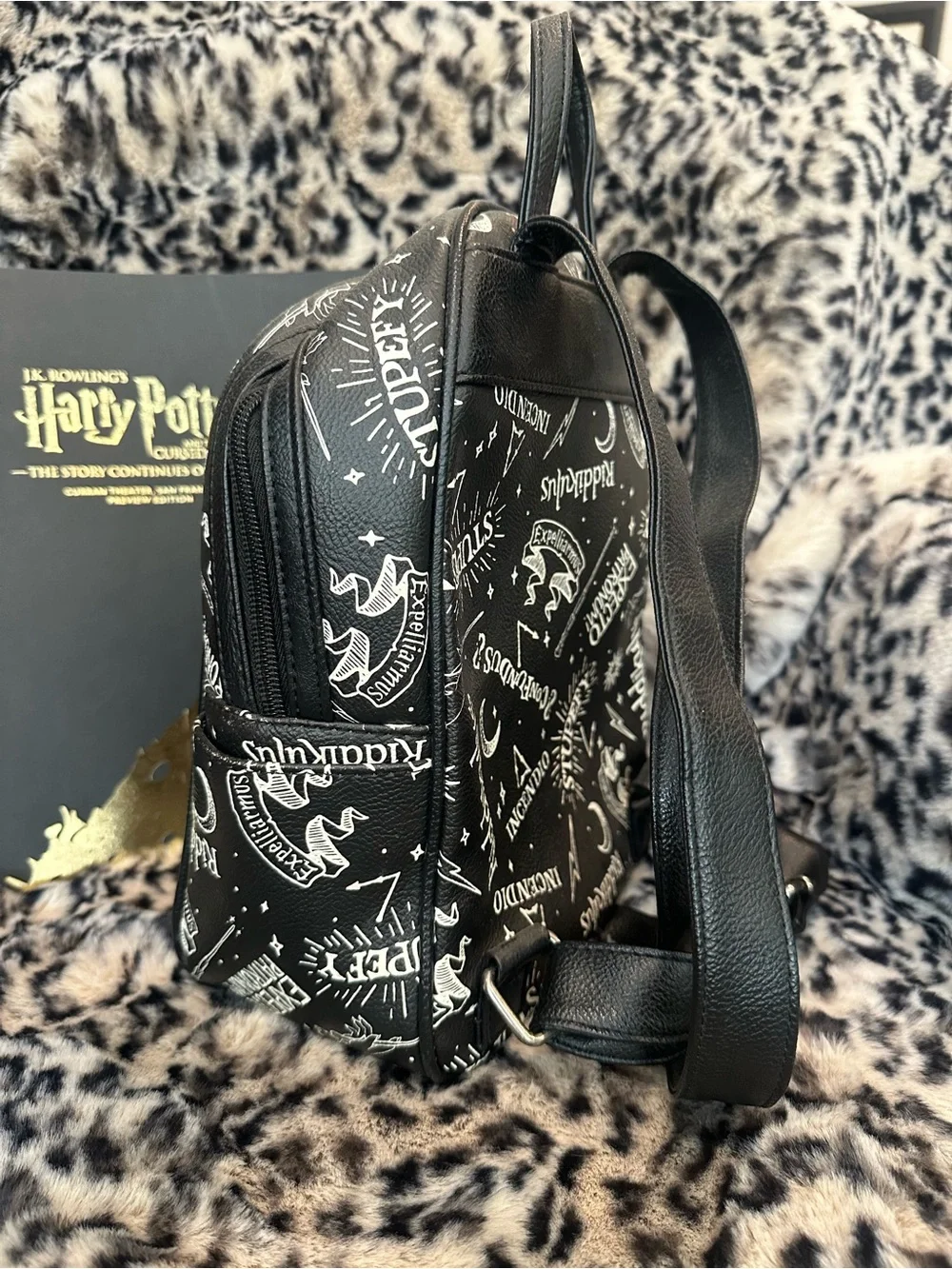 Loungefly Black Harry Potter Script Mini Backpack